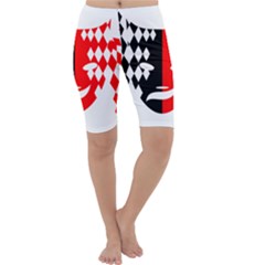 Face Mask Red Black Plaid Triangle Wave Chevron Cropped Leggings  by Mariart