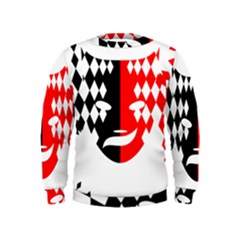 Face Mask Red Black Plaid Triangle Wave Chevron Kids  Sweatshirt by Mariart