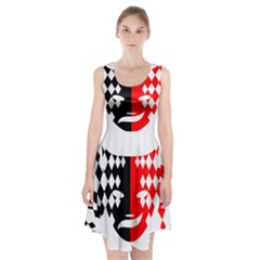 Face Mask Red Black Plaid Triangle Wave Chevron Racerback Midi Dress by Mariart