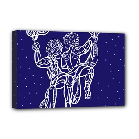 Gemini Zodiac Star Deluxe Canvas 18  X 12   by Mariart