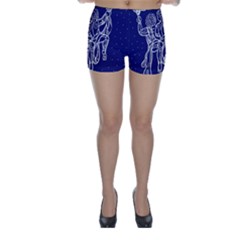 Gemini Zodiac Star Skinny Shorts by Mariart