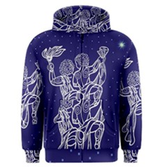 Gemini Zodiac Star Men s Zipper Hoodie by Mariart