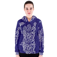 Gemini Zodiac Star Women s Zipper Hoodie by Mariart