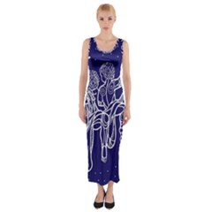 Gemini Zodiac Star Fitted Maxi Dress