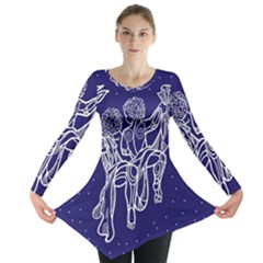 Gemini Zodiac Star Long Sleeve Tunic  by Mariart