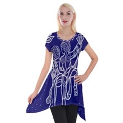 Gemini Zodiac Star Short Sleeve Side Drop Tunic by Mariart