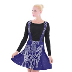 Gemini Zodiac Star Suspender Skater Skirt