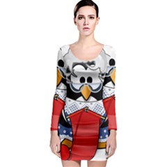 Grandma Penguin Long Sleeve Bodycon Dress by Nexatart