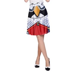 Grandma Penguin A-line Skirt by Nexatart