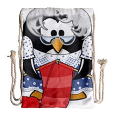 Grandma Penguin Drawstring Bag (large) by Nexatart