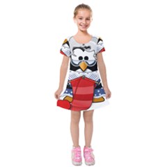 Grandma Penguin Kids  Short Sleeve Velvet Dress by Nexatart