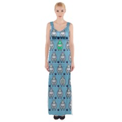 Funny Cow Pattern Maxi Thigh Split Dress by Nexatart