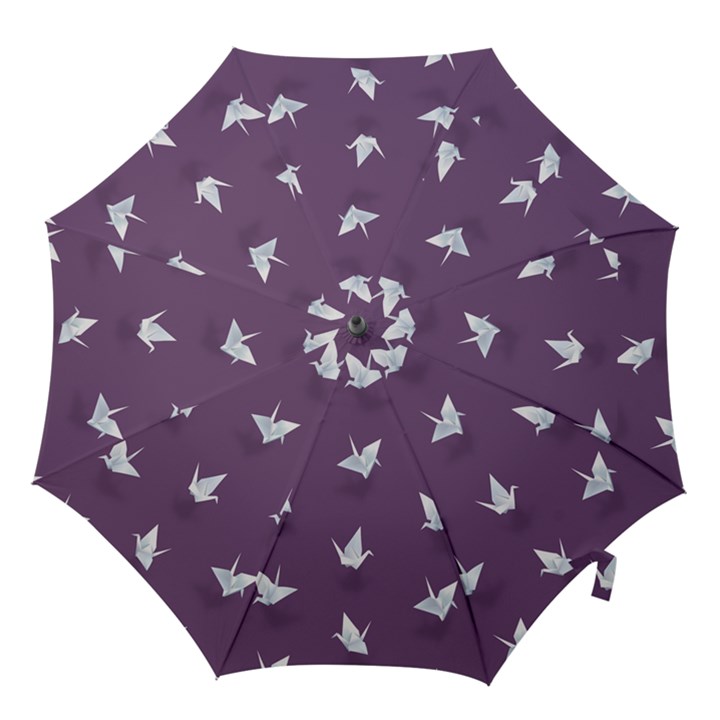 Goose Swan Animals Birl Origami Papper White Purple Hook Handle Umbrellas (Small)