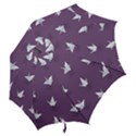 Goose Swan Animals Birl Origami Papper White Purple Hook Handle Umbrellas (Small) View2