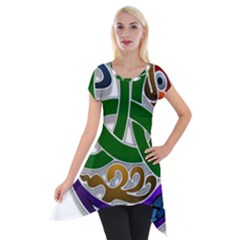 Celtic Ornament Short Sleeve Side Drop Tunic by Nexatart