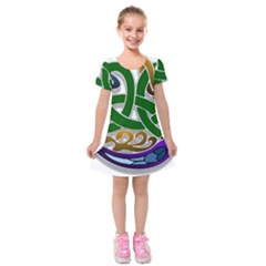 Celtic Ornament Kids  Short Sleeve Velvet Dress by Nexatart