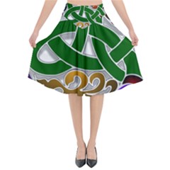 Celtic Ornament Flared Midi Skirt