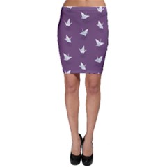 Goose Swan Animals Birl Origami Papper White Purple Bodycon Skirt by Mariart