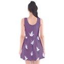 Goose Swan Animals Birl Origami Papper White Purple Scoop Neck Skater Dress View2