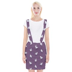 Goose Swan Animals Birl Origami Papper White Purple Braces Suspender Skirt by Mariart