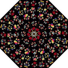 Colorful Paw Prints Pattern Background Reinvigorated Straight Umbrellas by Nexatart