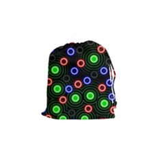 Neons Couleurs Circle Light Green Red Line Drawstring Pouches (small)  by Mariart