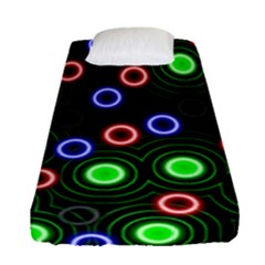 Neons Couleurs Circle Light Green Red Line Fitted Sheet (single Size) by Mariart