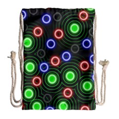 Neons Couleurs Circle Light Green Red Line Drawstring Bag (large) by Mariart