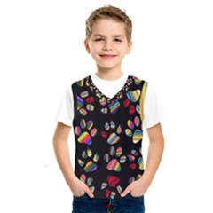 Colorful Paw Prints Pattern Background Reinvigorated Kids  Sportswear