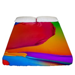 Paint Rainbow Color Blue Red Green Blue Purple Fitted Sheet (king Size) by Mariart