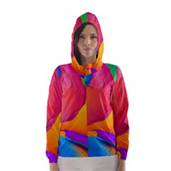 Paint Rainbow Color Blue Red Green Blue Purple Hooded Wind Breaker (women) by Mariart