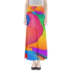 Paint Rainbow Color Blue Red Green Blue Purple Maxi Skirts by Mariart