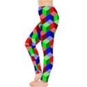 Seamless Rgb Isometric Cubes Pattern Leggings  View3