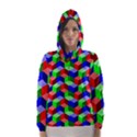 Seamless Rgb Isometric Cubes Pattern Hooded Wind Breaker (Women) View1