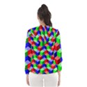 Seamless Rgb Isometric Cubes Pattern Hooded Wind Breaker (Women) View2