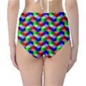 Seamless Rgb Isometric Cubes Pattern High-Waist Bikini Bottoms View2