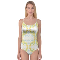 Crane White Yellow Bird Eye Animals Face Mask Camisole Leotard  by Mariart