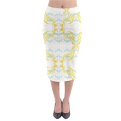 Crane White Yellow Bird Eye Animals Face Mask Midi Pencil Skirt by Mariart