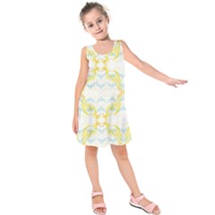 Crane White Yellow Bird Eye Animals Face Mask Kids  Sleeveless Dress by Mariart