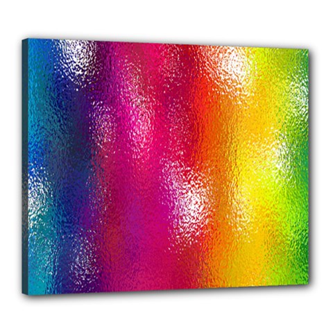 Color Glass Rainbow Green Yellow Gold Pink Purple Red Blue Canvas 24  X 20  by Mariart