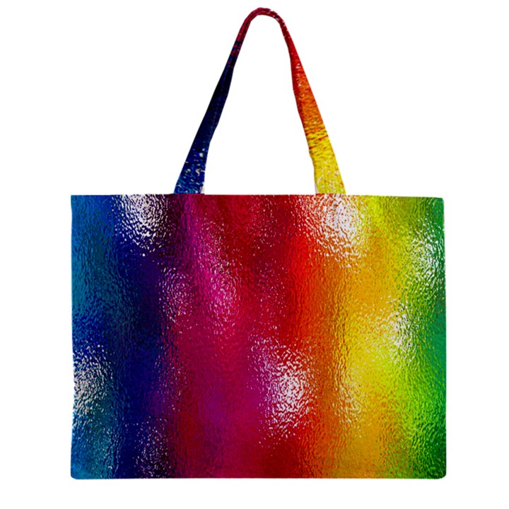 Color Glass Rainbow Green Yellow Gold Pink Purple Red Blue Zipper Mini Tote Bag