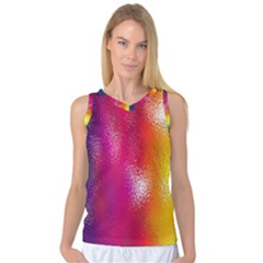 Color Glass Rainbow Green Yellow Gold Pink Purple Red Blue Women s Basketball Tank Top by Mariart