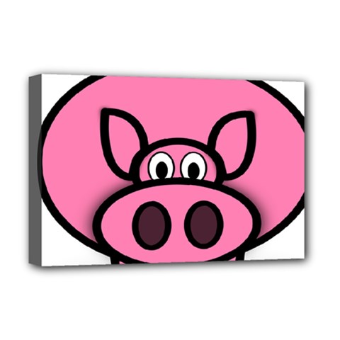 Pork Pig Pink Animals Deluxe Canvas 18  X 12   by Mariart