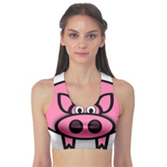 Pork Pig Pink Animals Sports Bra by Mariart