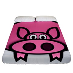 Pork Pig Pink Animals Fitted Sheet (california King Size) by Mariart