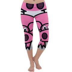 Pork Pig Pink Animals Capri Yoga Leggings by Mariart