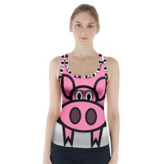 Pork Pig Pink Animals Racer Back Sports Top by Mariart