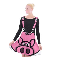 Pork Pig Pink Animals Suspender Skater Skirt