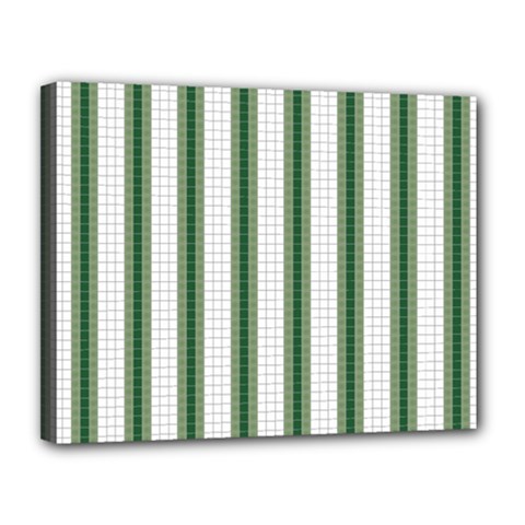 Plaid Line Green Line Vertical Canvas 14  X 11  by Mariart