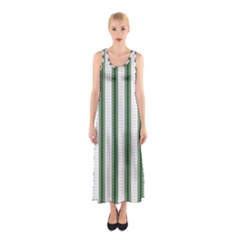 Plaid Line Green Line Vertical Sleeveless Maxi Dress by Mariart